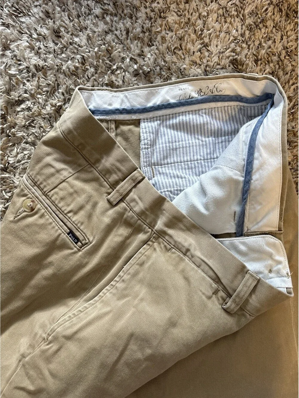 Polo Ralph Lauren Chino Pants Men's Size 32x30 Beige Classic Twill Straight Pony